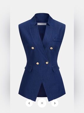 NWT Commense Double-Breasted Sleeveless Blazer Vest - S